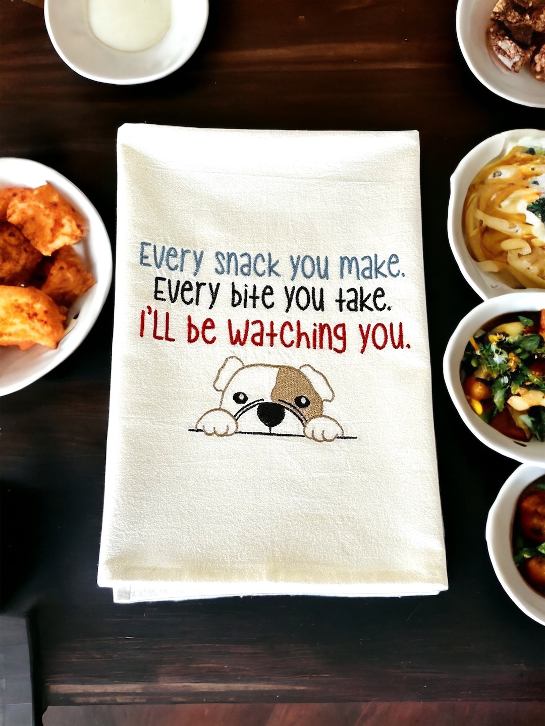 Every Bite You Take Dog Mom Gifts Funny Kitchen Towels for Women, Cute