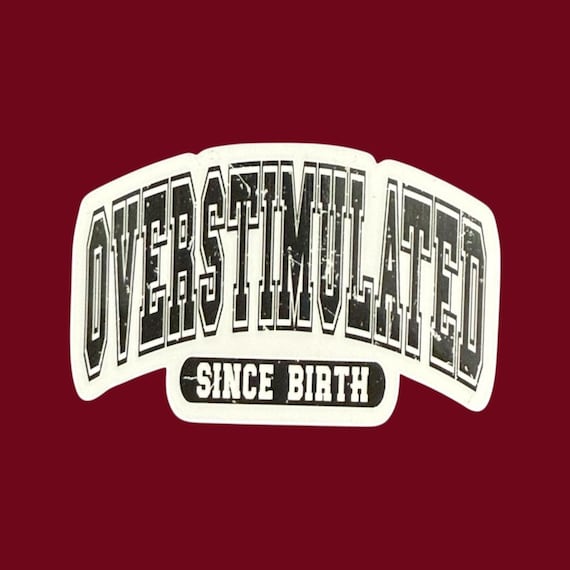 Overstimulated sticker, funny introvert gift, sarcastic mental health, sensory overload, sassy gift for her, gift for best friend