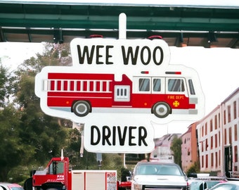 Wee woo driver funny firefighting stickers for water bottle, funny firefighter gifts for her, first responder stickers for car