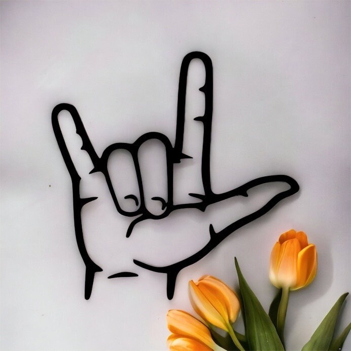 ASL I Love You decal, ASL gift for interpreter, decals for best friend, for women, for laptop, sign language decals for car, ily hand
