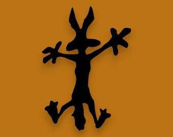Coyote splat decal, car dent decal for car, coyote crash for truck, funny coyote sticker for birthday, stickers for van, animal decal