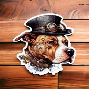 Pitbull stickers for car, steampunk stickers for kindle, Easter basket filler for dog lover, pitbull mom gift, aesthetic stickers for laptop
