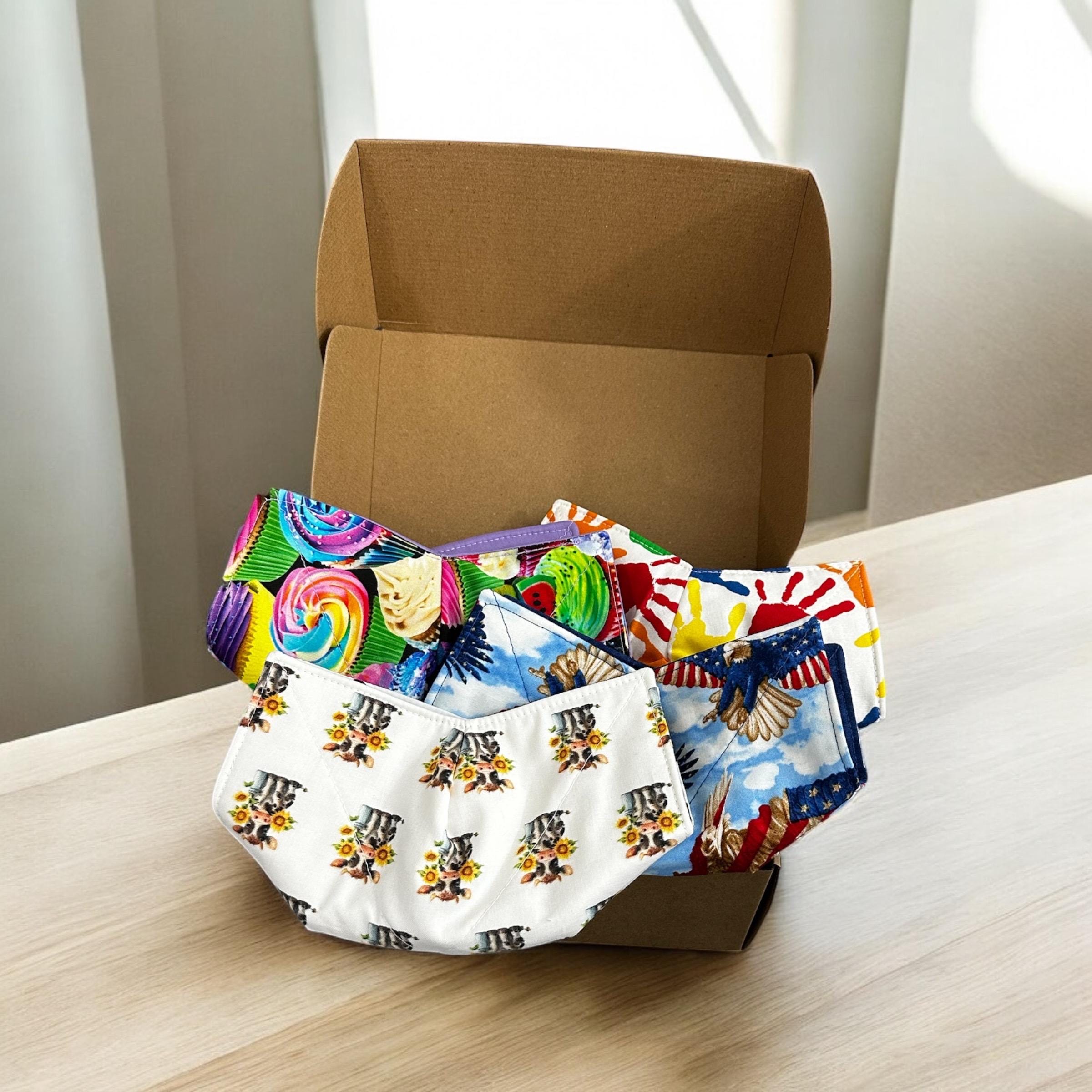 Microwave bowl cozy, Bowl Cozy Gift Box, Reversible bowl cozy, mystery gift package, birthday gift for girlfriend, gift set for women