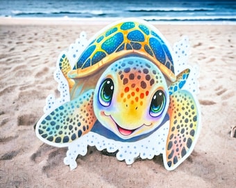 Speedy Turtle Sticker, turtle stickers, turtle gifts, animal sticker, car sticker,  best friend gift, water bottle sticker, for journaling