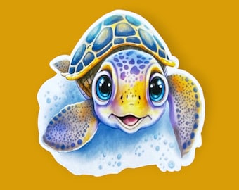 Myrtle Turtle Sticker, turtle stickers, turtle gifts, animal sticker, car sticker,  best friend gift, water bottle sticker, for journaling