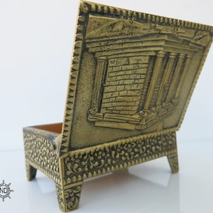 Stunning Antique Brass Trinket Box/Brass Trinket Box With Decorated Panels/Brass Coffer Style/Trinket Box/Ornate Brass Box
