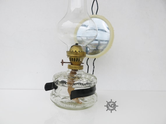 Vintage Oil Lamp With Mirror petroleum Lamp kerosine Lamp brass
