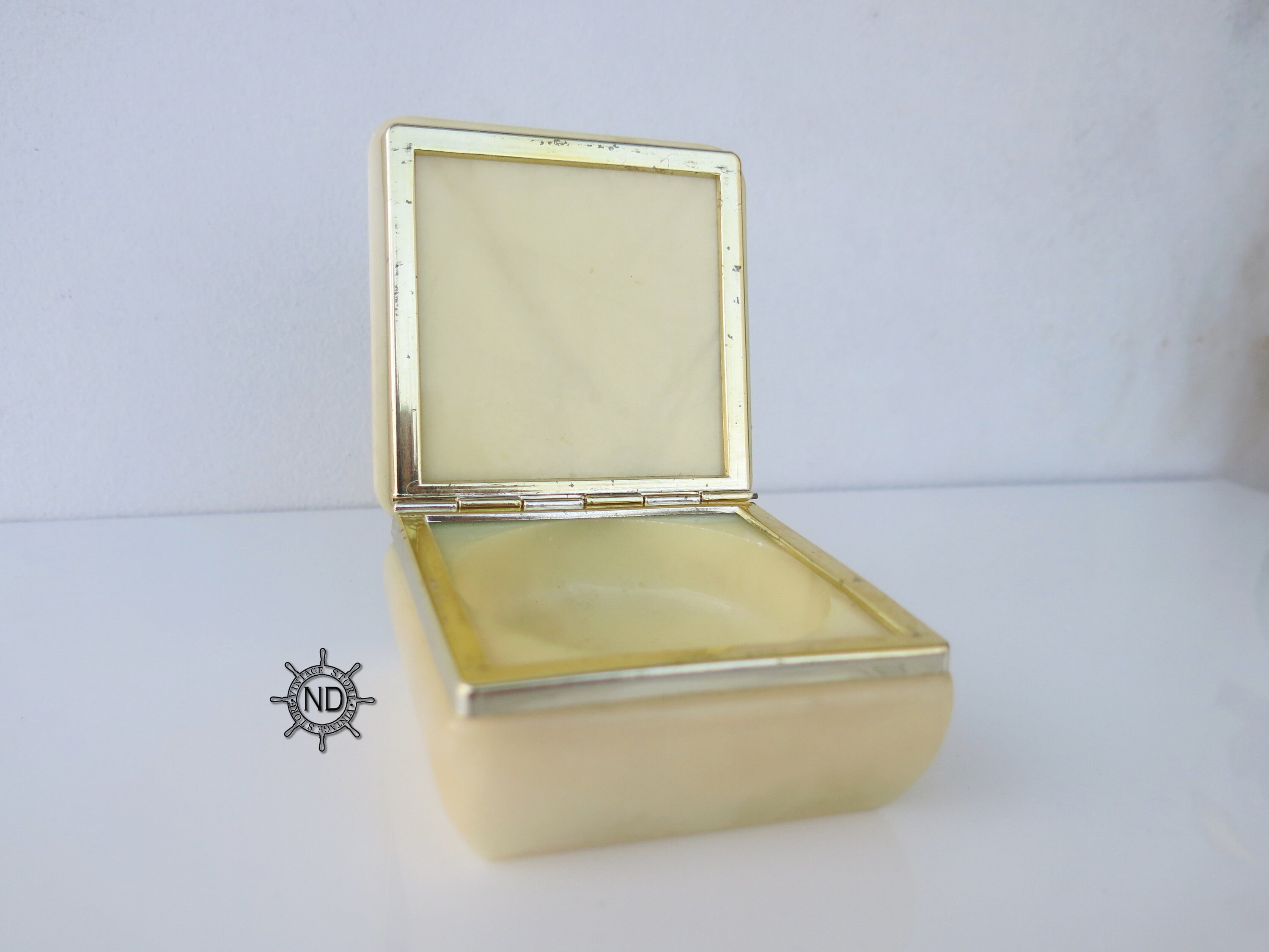 Vintage Marble Box, Jewelry Box, Trinket Box, Vanity Box, Jewelry Case Storage 1950s Romantic