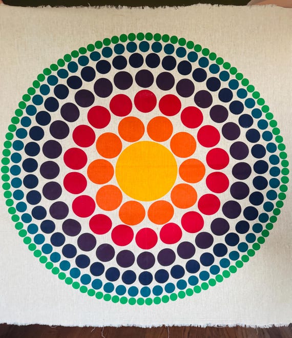 Rare 1960s Vintage Fabric Textile Wall Hanging Danish Designer 