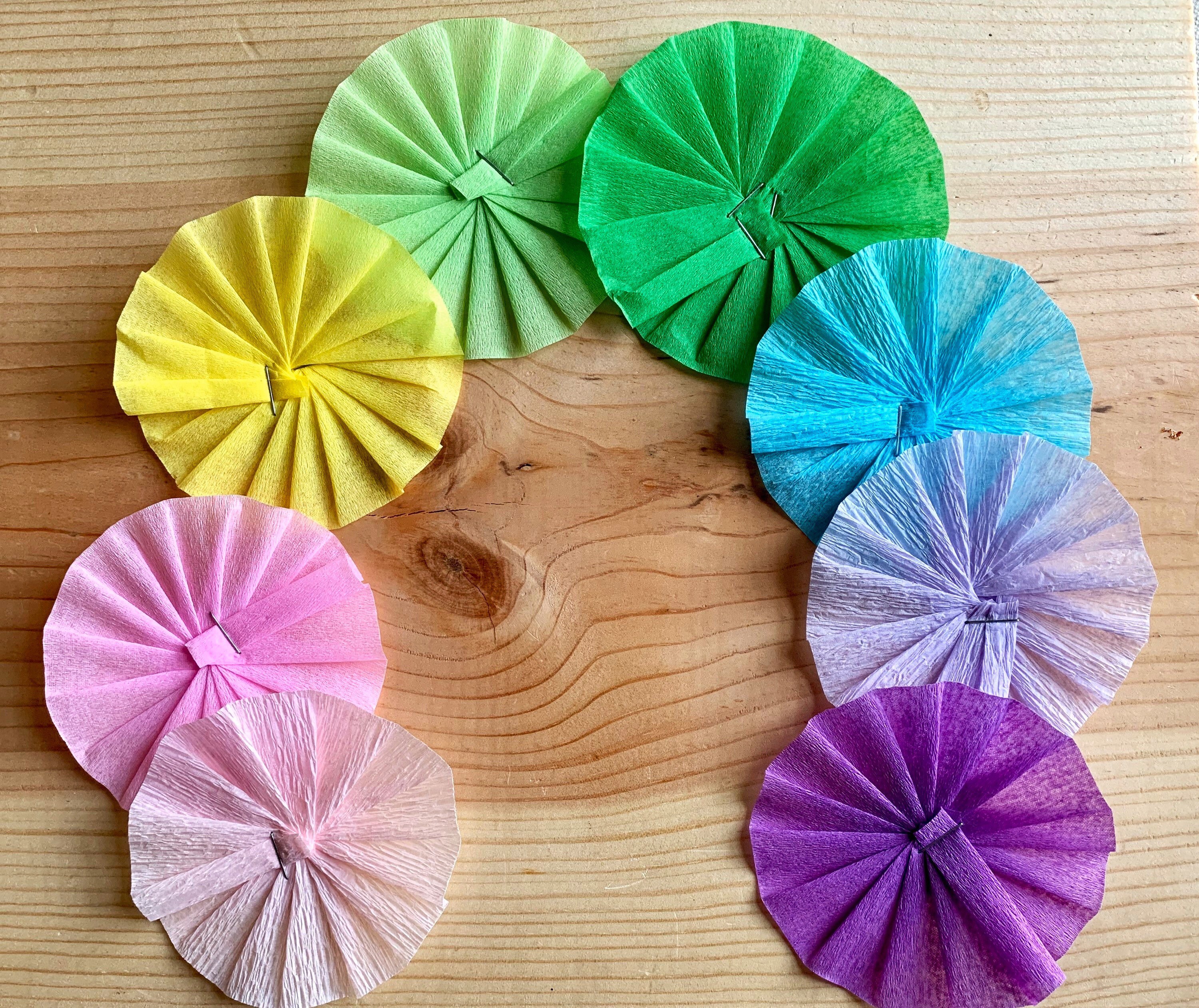 Pastel Spring crepe paper rosettes set of 8 crepe paper color Etsy