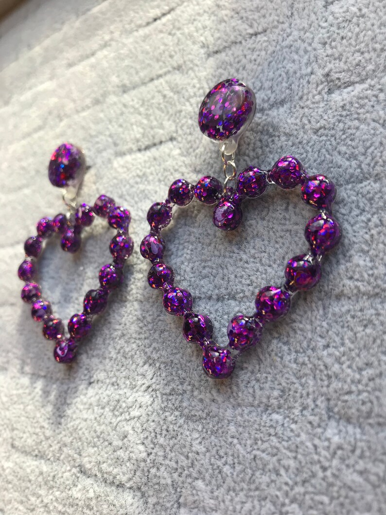 PURPLE HEART EARRINGS