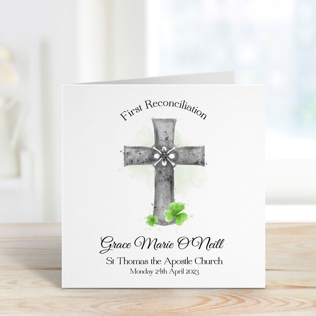 Personalised First Reconciliation Card for Son, Daughter, Grandson ...