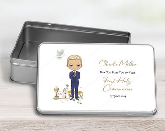 Personalised First Holy Communion Keepsake Box for Boy