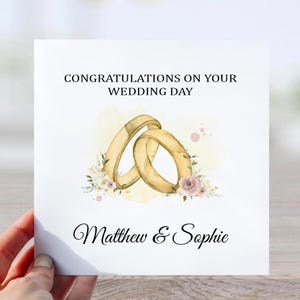 Wedding congratulations card, Personalised wedding card, wedding gift card for friends, Friend wedding card,