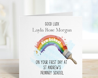 Handmade Personalised Well Done at School Card Boy Handmade Personalised Well Done at School Card Boy