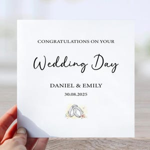 Wedding congratulations card for the happy couple personalised with any name, Wedding gift card for friends, Personalised wedding card