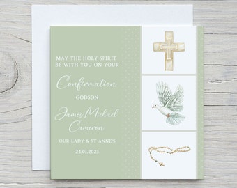 Personalised Confirmation card for boy or girl, Handmade Confirmation card for Son, Daughter, Grandson, Granddaughter, Godson, Goddaughter