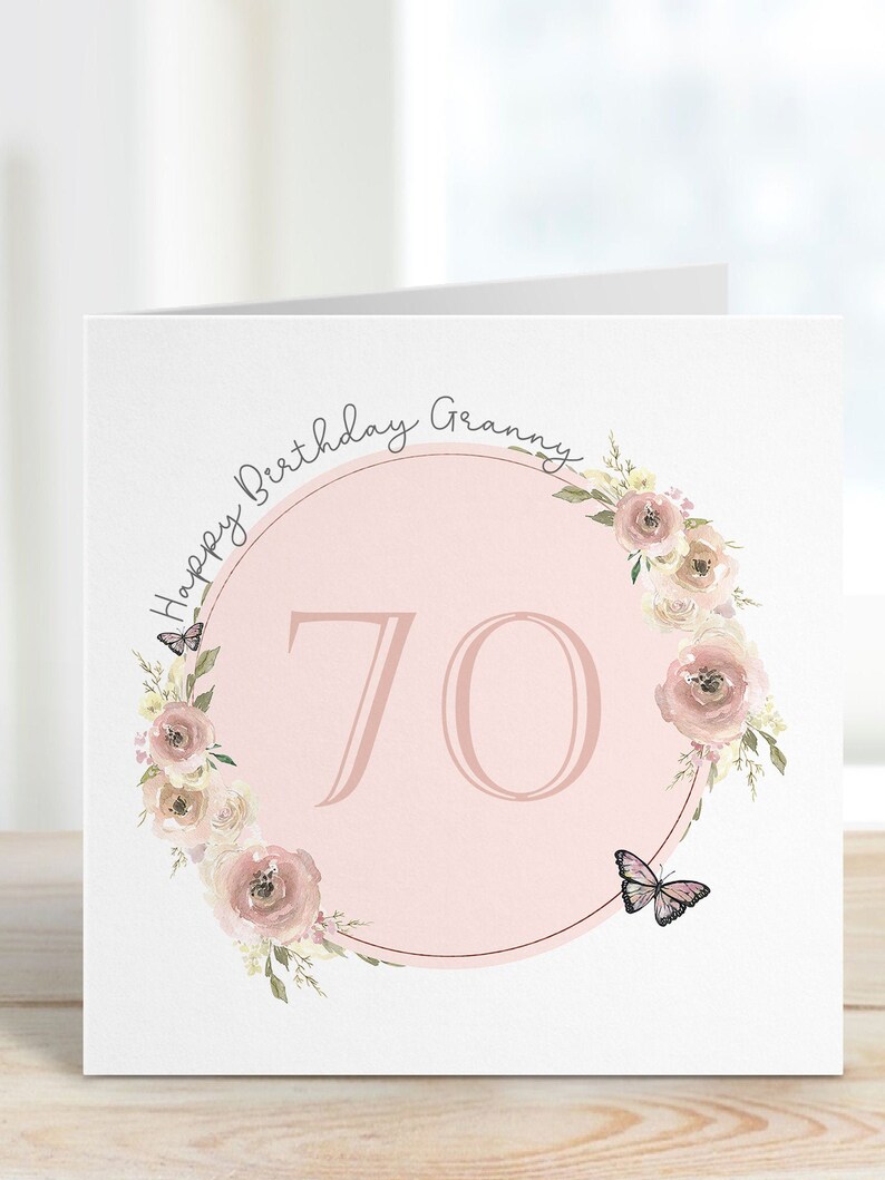 Personalised 70th Birthday Card for Gran Nana Wife Sister - Etsy