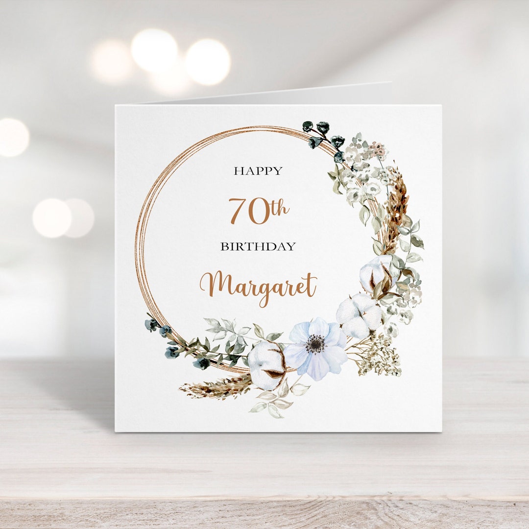 Personalised 70th Birthday Card for Daughter, Wife, Sister, Friend, Mum ...