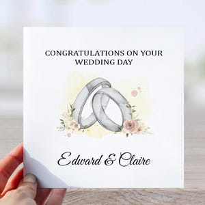 Wedding congratulations card, Personalised wedding card, wedding gift card for friends, Friend wedding card,