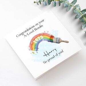 Exam pass congratulations, Congratulations on your A level results card personalised with any name