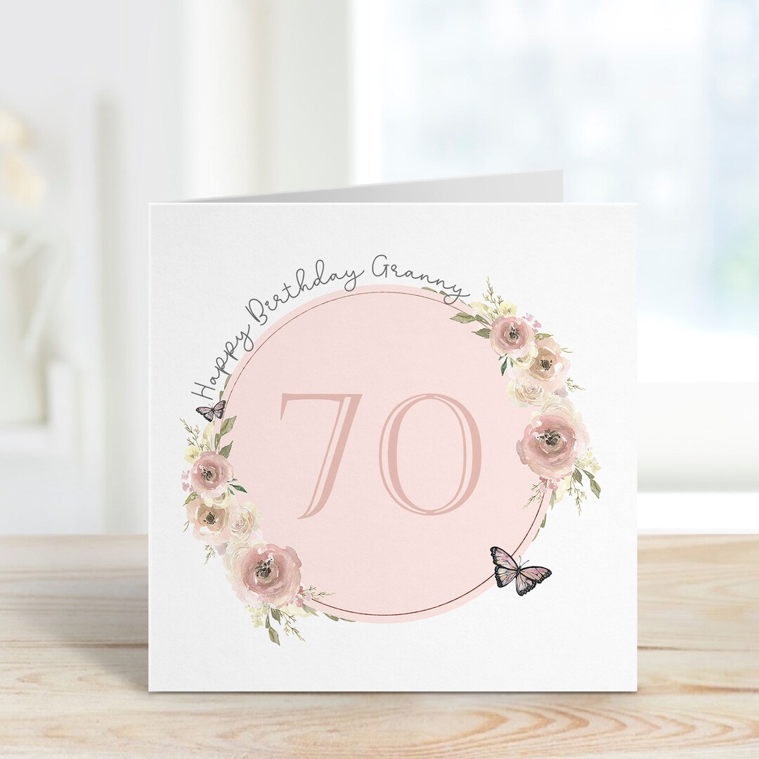 Personalised 70th Birthday Card for Gran Nana Wife Sister Friend Mum ...