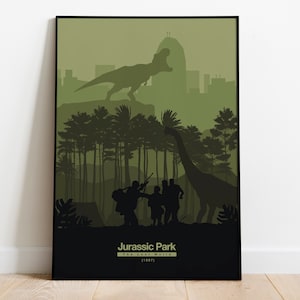 Jurassic Park A3 ALTA RESOLUCIÓN Póster vectorial imprimible Película Decoración Imagen Arte Imprimir Marco digital Stampa película 29,7 42 cm
