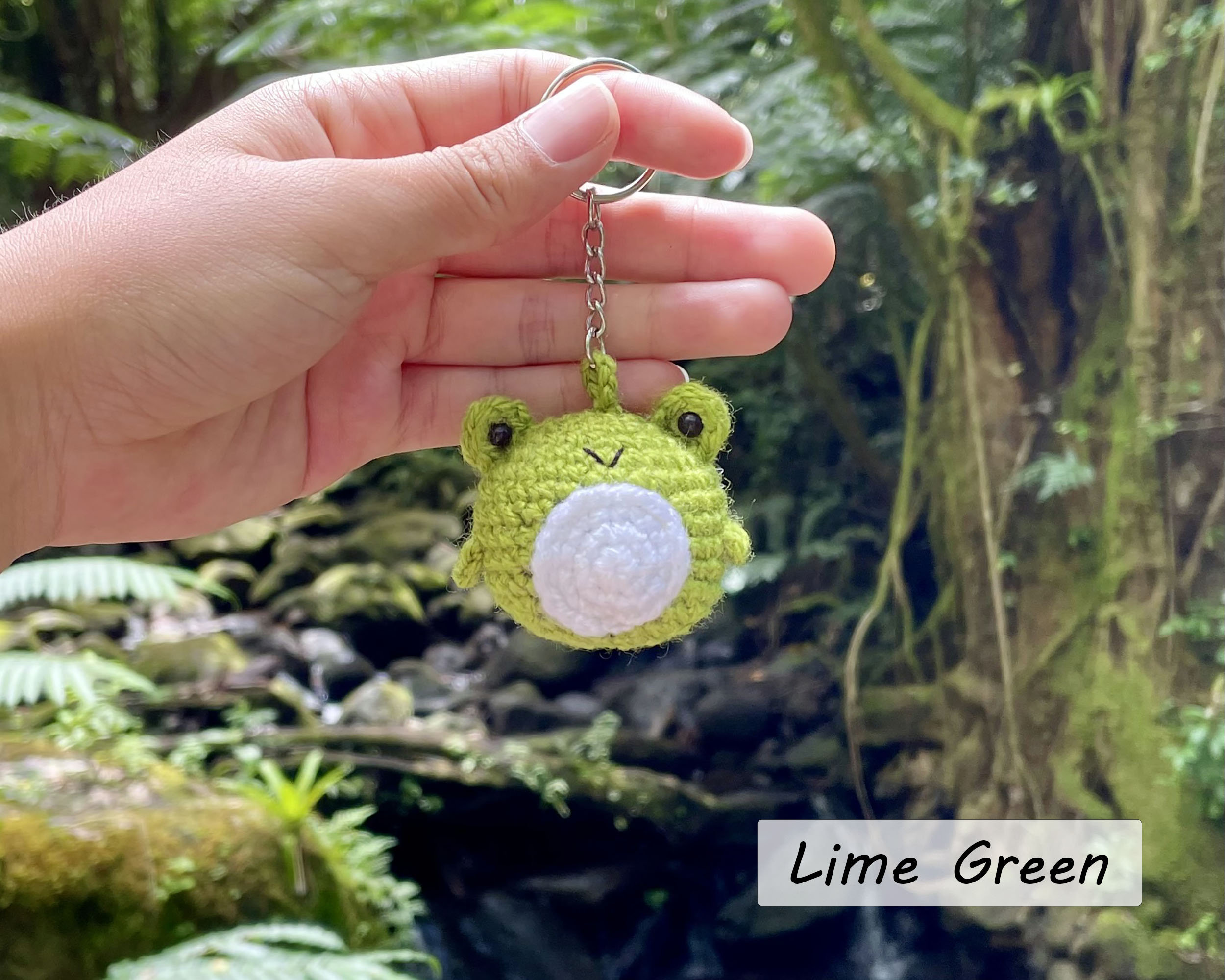 Crochet Frog Keychain Etsy