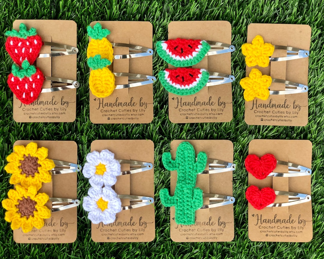 Crochet Hair Clips Etsy