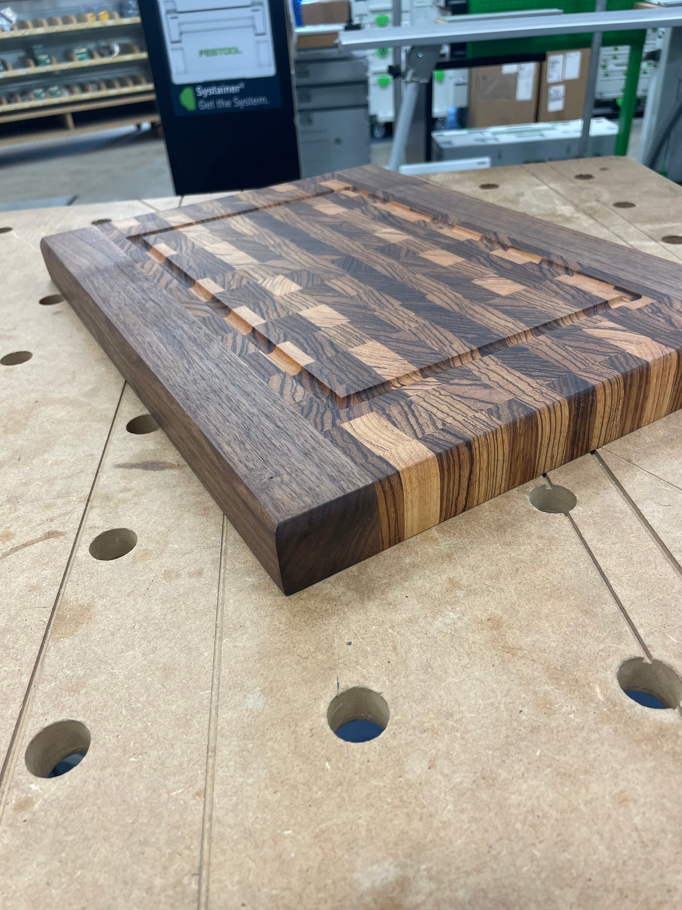 End grain zebrawood cutting board Etsy