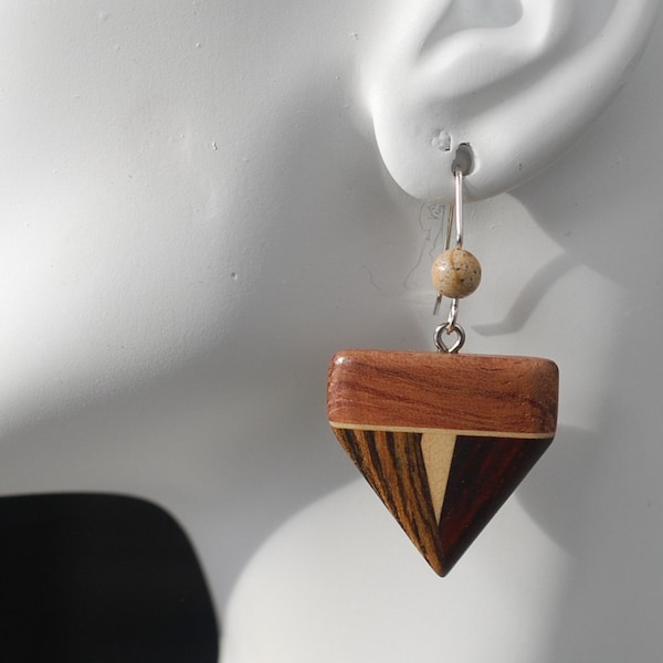 Hand made laminated wooden earring