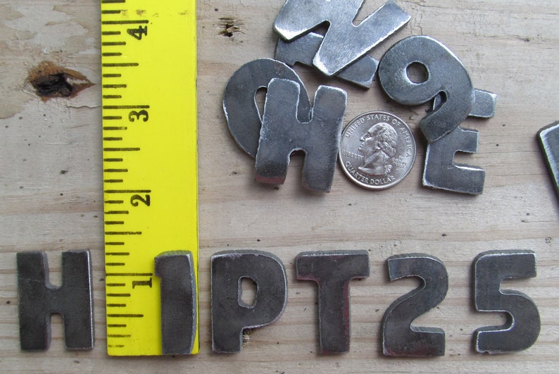 1.25 Inch Rustic Metal Letters and Numbers Etsy