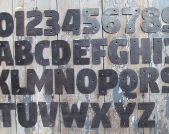 3 Inch Rustic Bare Metal Letters and Numbers