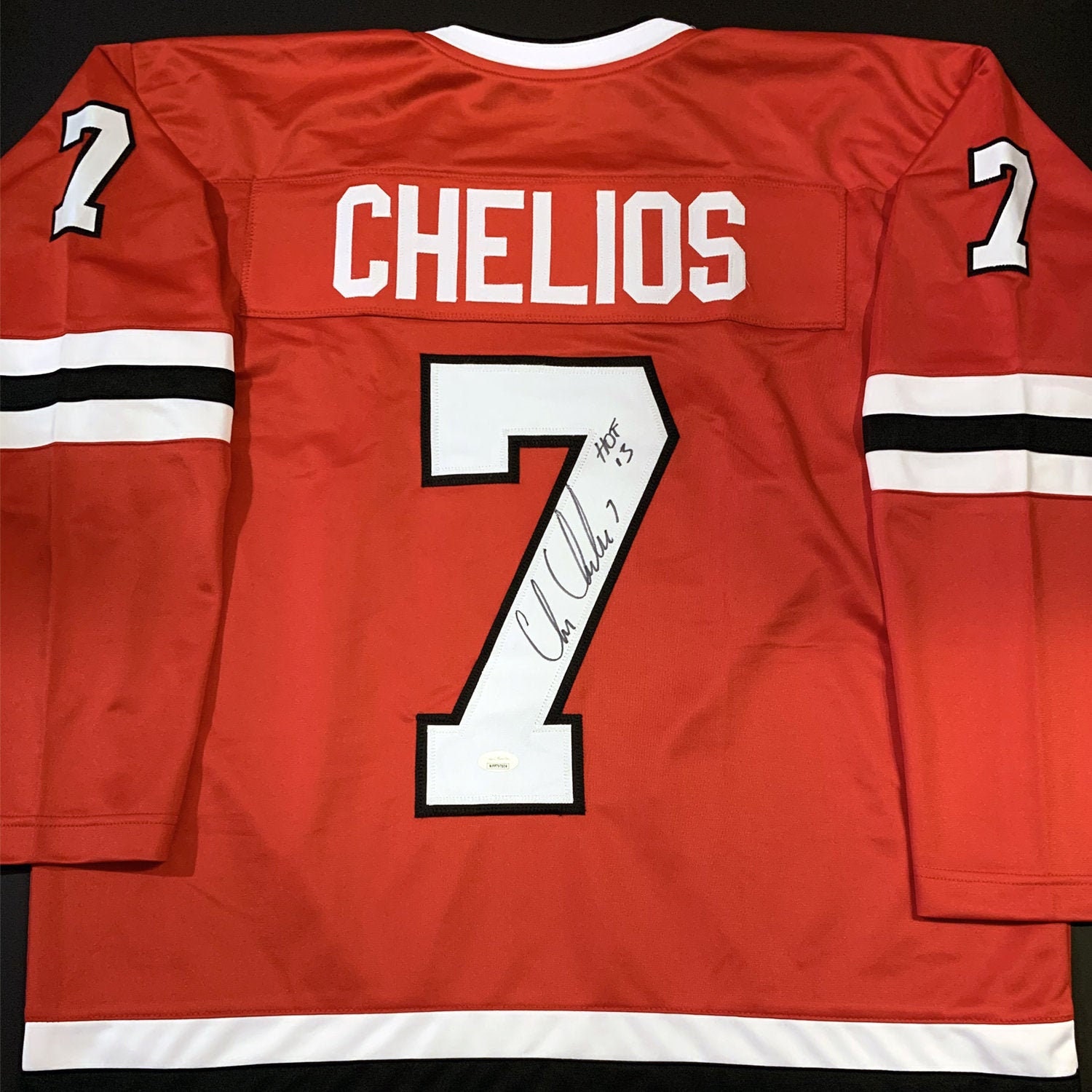 Chris Chelios Signed Chicago Blackhawks Jersey Inscribed HOF 13