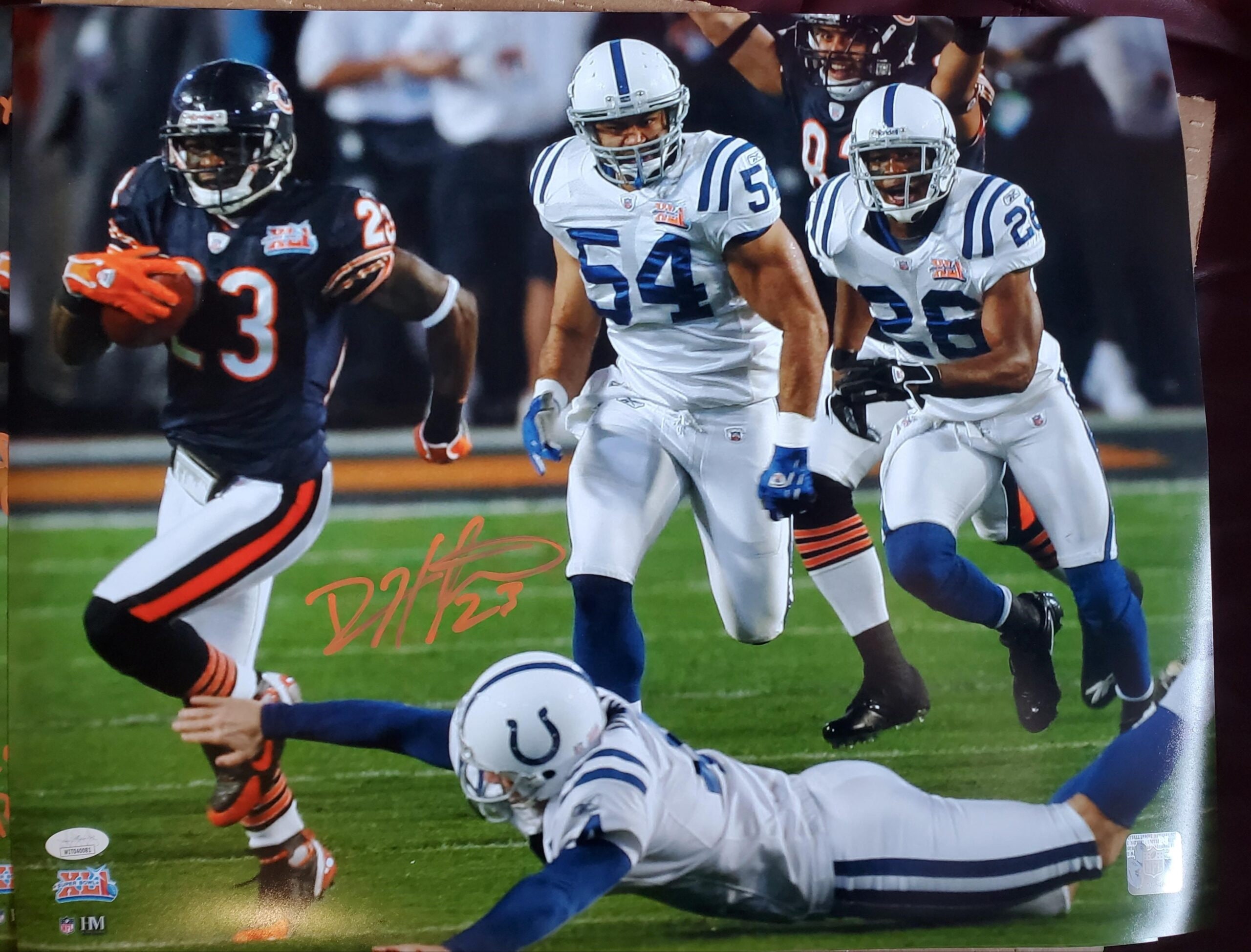 Devin Hester Signed Chicago Bears Super Bowl XLI 16x20 Photo 