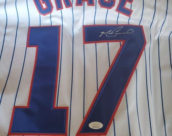 Mark Grace Signed Pinstriped Chicago Cubs Jersey JSA Witness COA