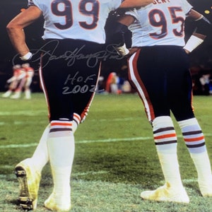 Dan Hampton Signed Super Bowl Chicago Bears 16x20 Featuring Richard Dent- Hof 2002 Inscription - Jsa Witness Certified