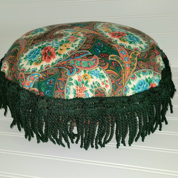 Round Teal Pillow Etsy