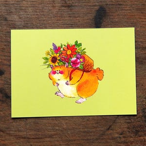 Postkarte: Nager Blumenkiepe