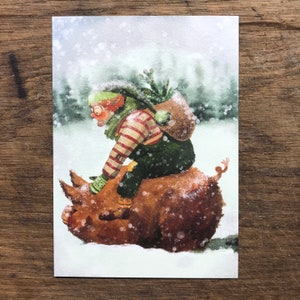 Postkarte: Lüttje und Wollschwein
