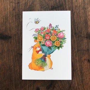 Postkarte: Blumen-Nager