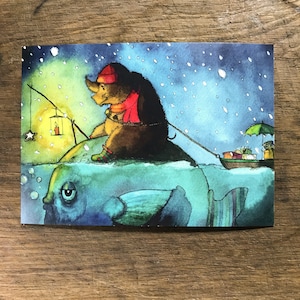 Postkarte: Riding home for Xmas