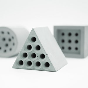 Wildbienen-Hotel 3er Set: beehaus aus Beton im Bauhaus-Design Insektenhotel, Nisthilfe, Bienenhotel Grau