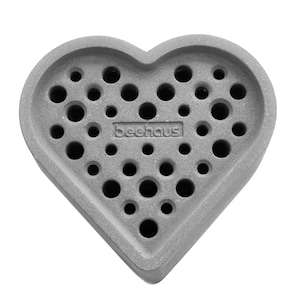 Heart bee hotel made of concrete (insect hotel, nesting aid, wild bee hotel)