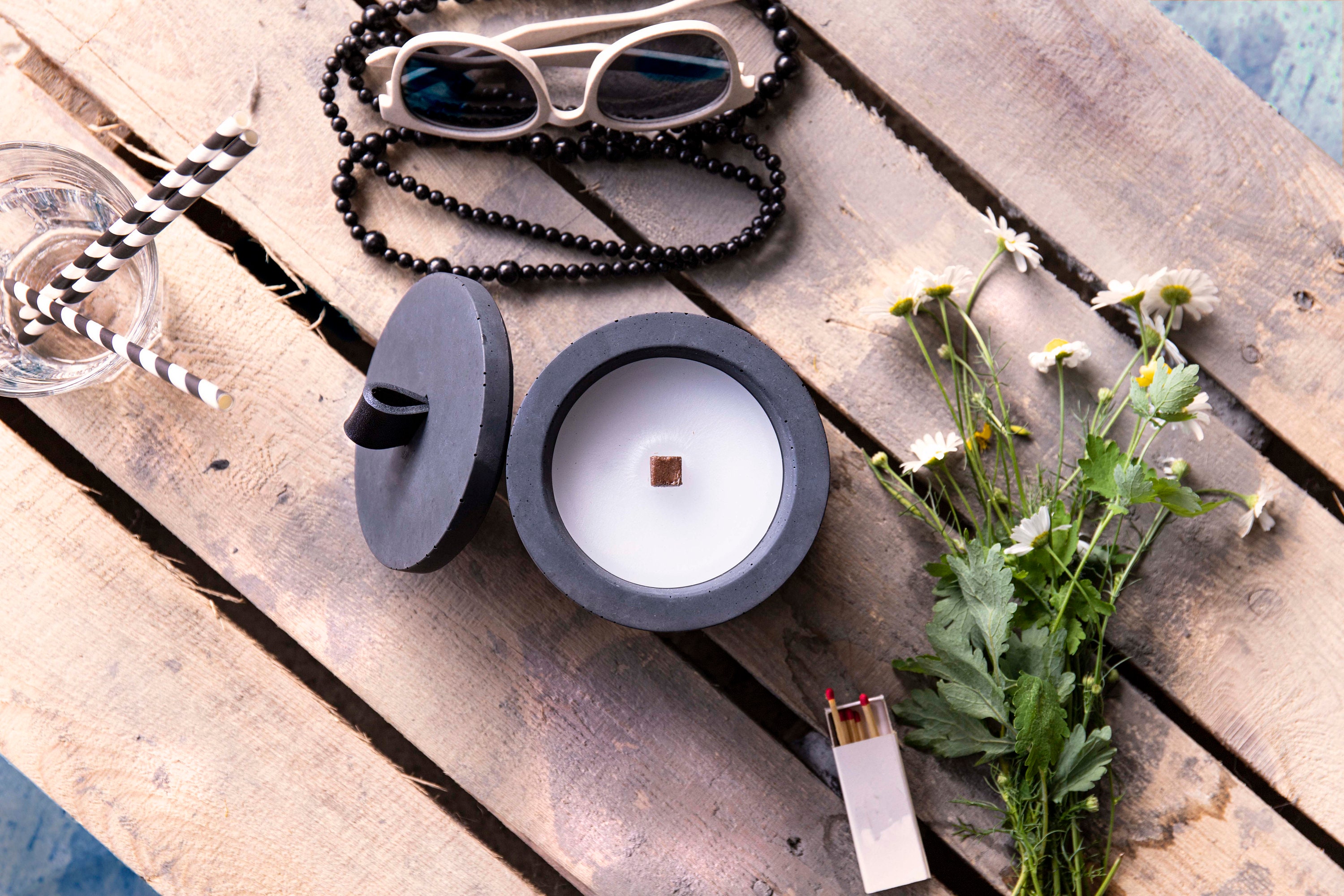 Beton-Outdoor-Feuer DARK Höhe 25 cm Zeitlos | Etsy