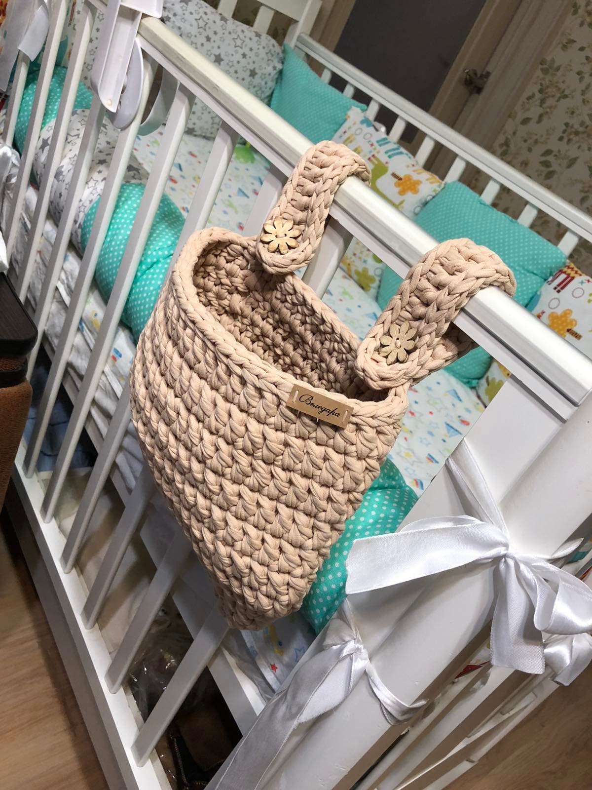 Crochet hanging crib basket pattern Toys storage basket Etsy