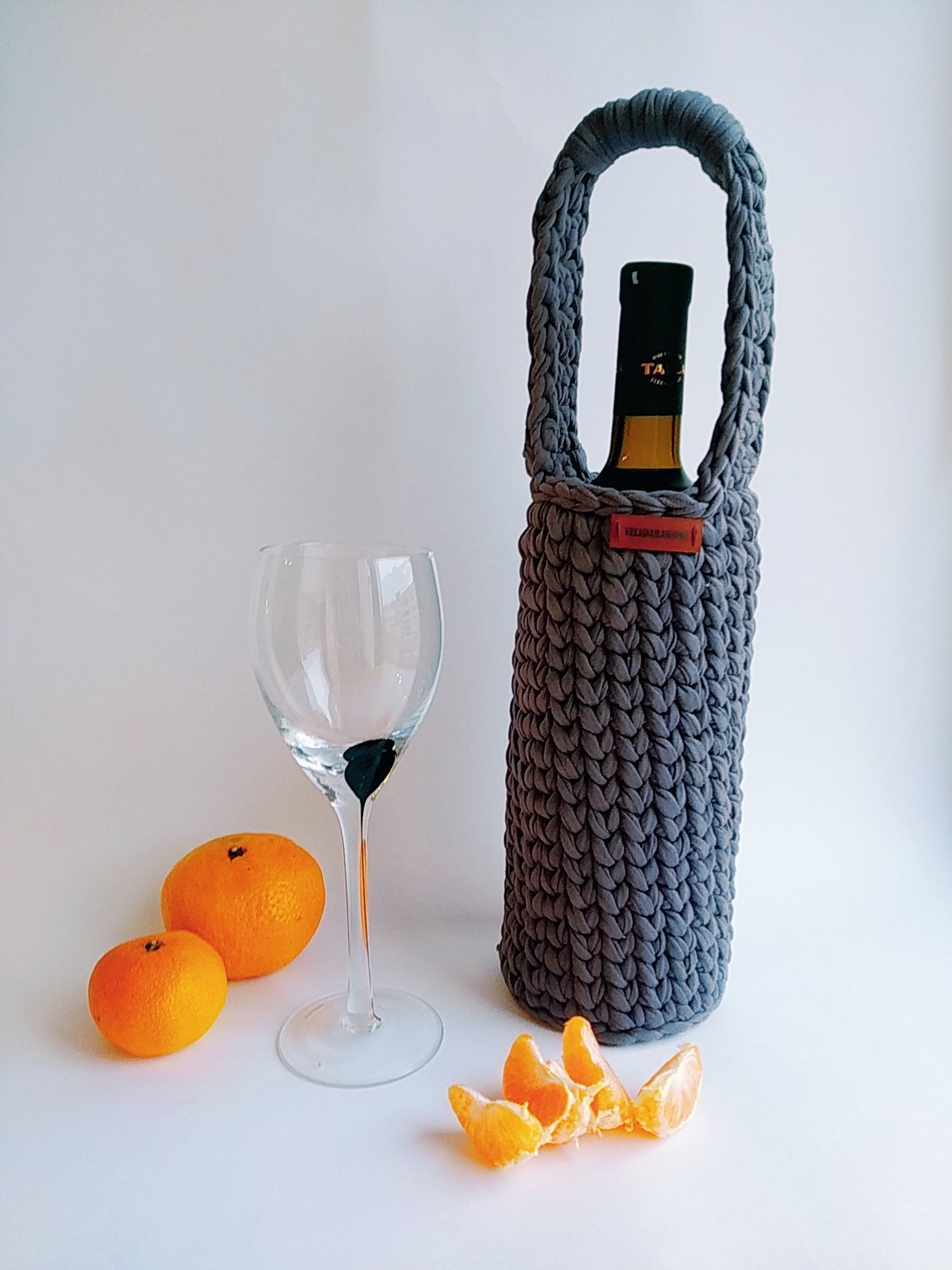 Crochet wine bottle bag pattern Wine bottle holder pattern Etsy