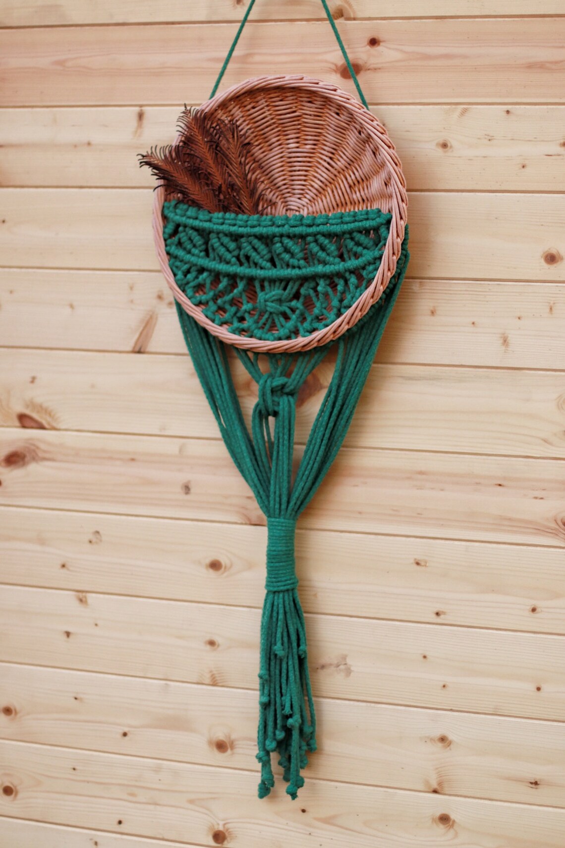 Macrame wall hanging basket macrame plant holder rattan Etsy