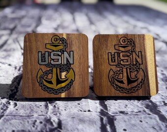 Navy Chief Wooden Coaster 4 Pack