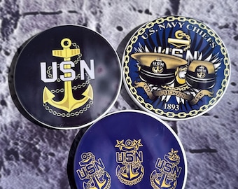 Navy Chief Ceramic Coasters 4 Pack